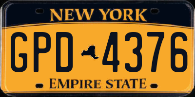 NY license plate GPD4376