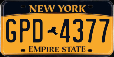 NY license plate GPD4377