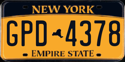 NY license plate GPD4378