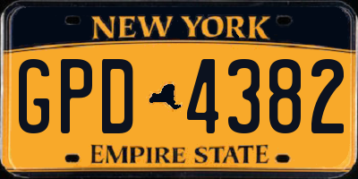 NY license plate GPD4382