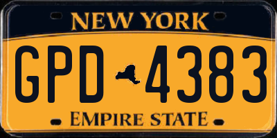 NY license plate GPD4383