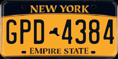NY license plate GPD4384