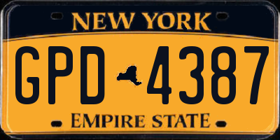 NY license plate GPD4387