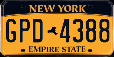 NY license plate GPD4388