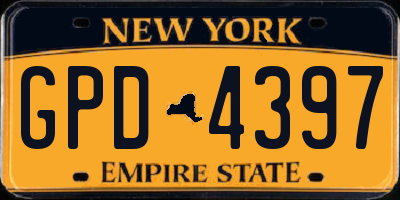 NY license plate GPD4397