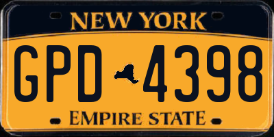 NY license plate GPD4398