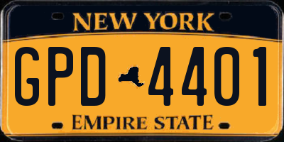 NY license plate GPD4401