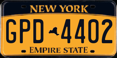 NY license plate GPD4402
