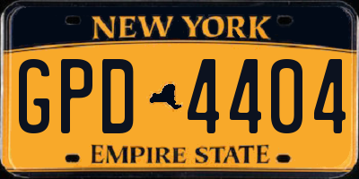 NY license plate GPD4404