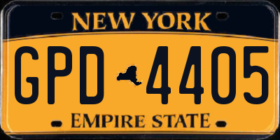 NY license plate GPD4405