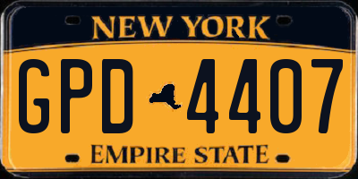 NY license plate GPD4407