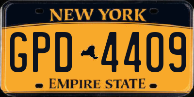 NY license plate GPD4409