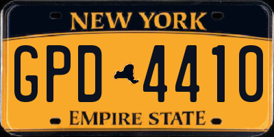 NY license plate GPD4410