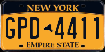 NY license plate GPD4411