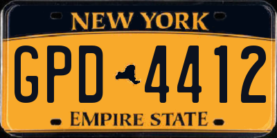 NY license plate GPD4412