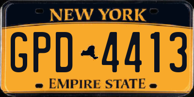 NY license plate GPD4413