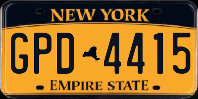 NY license plate GPD4415