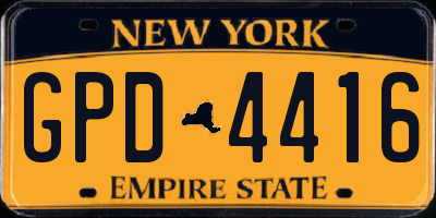 NY license plate GPD4416