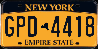NY license plate GPD4418