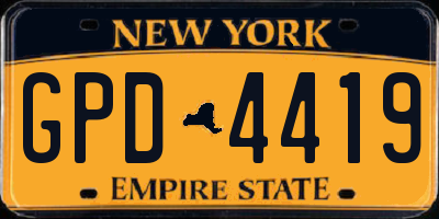 NY license plate GPD4419