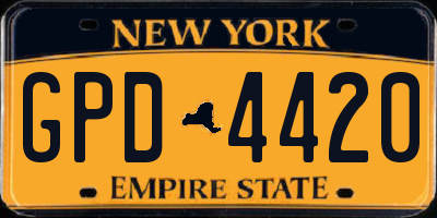 NY license plate GPD4420