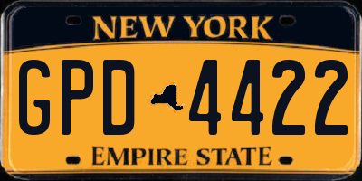 NY license plate GPD4422
