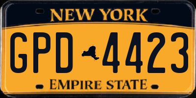 NY license plate GPD4423
