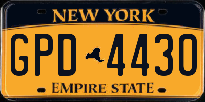 NY license plate GPD4430