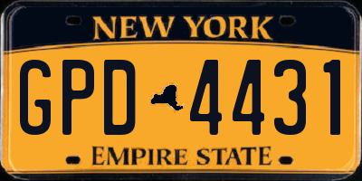 NY license plate GPD4431