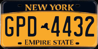 NY license plate GPD4432