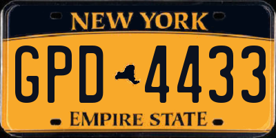 NY license plate GPD4433