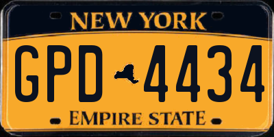 NY license plate GPD4434