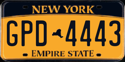 NY license plate GPD4443