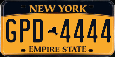NY license plate GPD4444