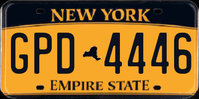 NY license plate GPD4446
