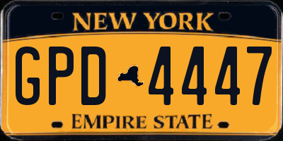 NY license plate GPD4447