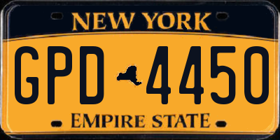 NY license plate GPD4450