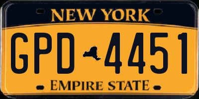 NY license plate GPD4451
