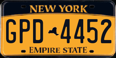 NY license plate GPD4452