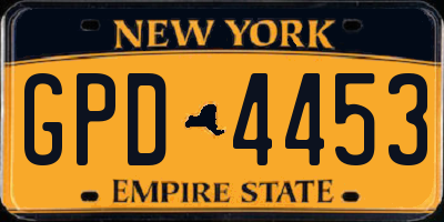 NY license plate GPD4453