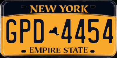 NY license plate GPD4454