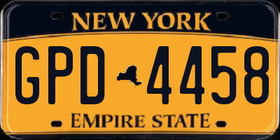 NY license plate GPD4458
