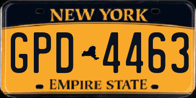 NY license plate GPD4463