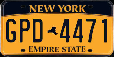 NY license plate GPD4471
