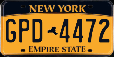 NY license plate GPD4472