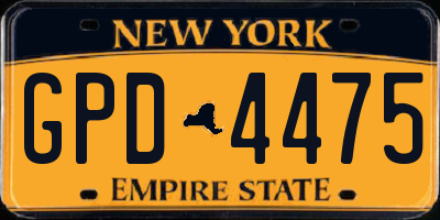 NY license plate GPD4475