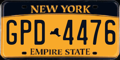NY license plate GPD4476