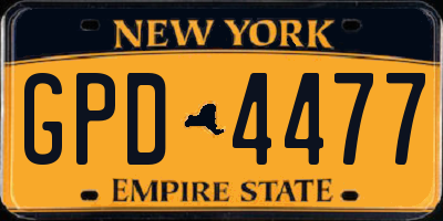 NY license plate GPD4477