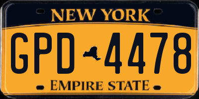 NY license plate GPD4478