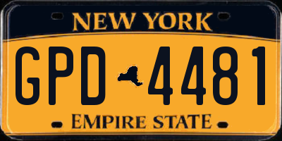 NY license plate GPD4481